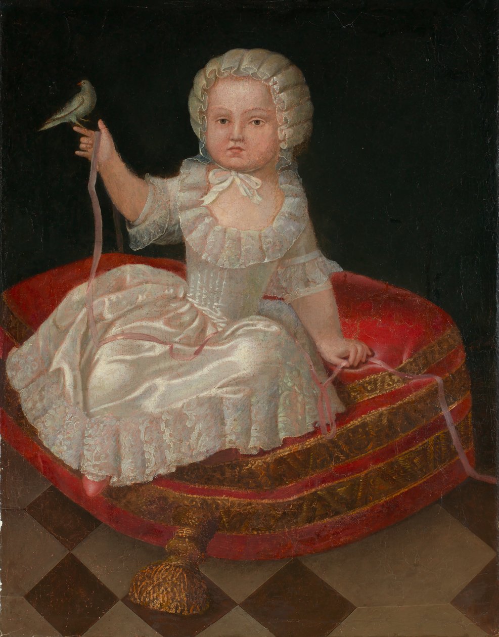 Meisje op een Hassock door Unidentified (European)