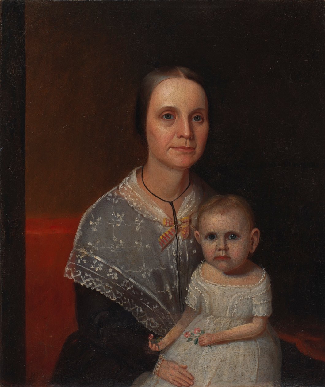 Portret van een moeder en kind door Unidentified