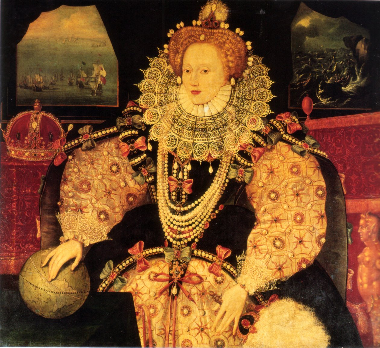 Elizabeth I van Engeland, het Armada-portret, mogelijk in opdracht van Sir Francis Drake door Unknown