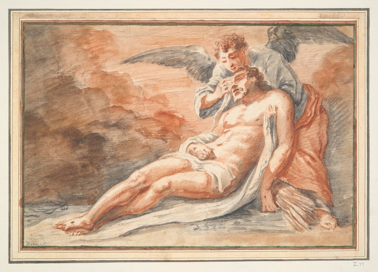 Engel troost de afgezette Christus door Unknown