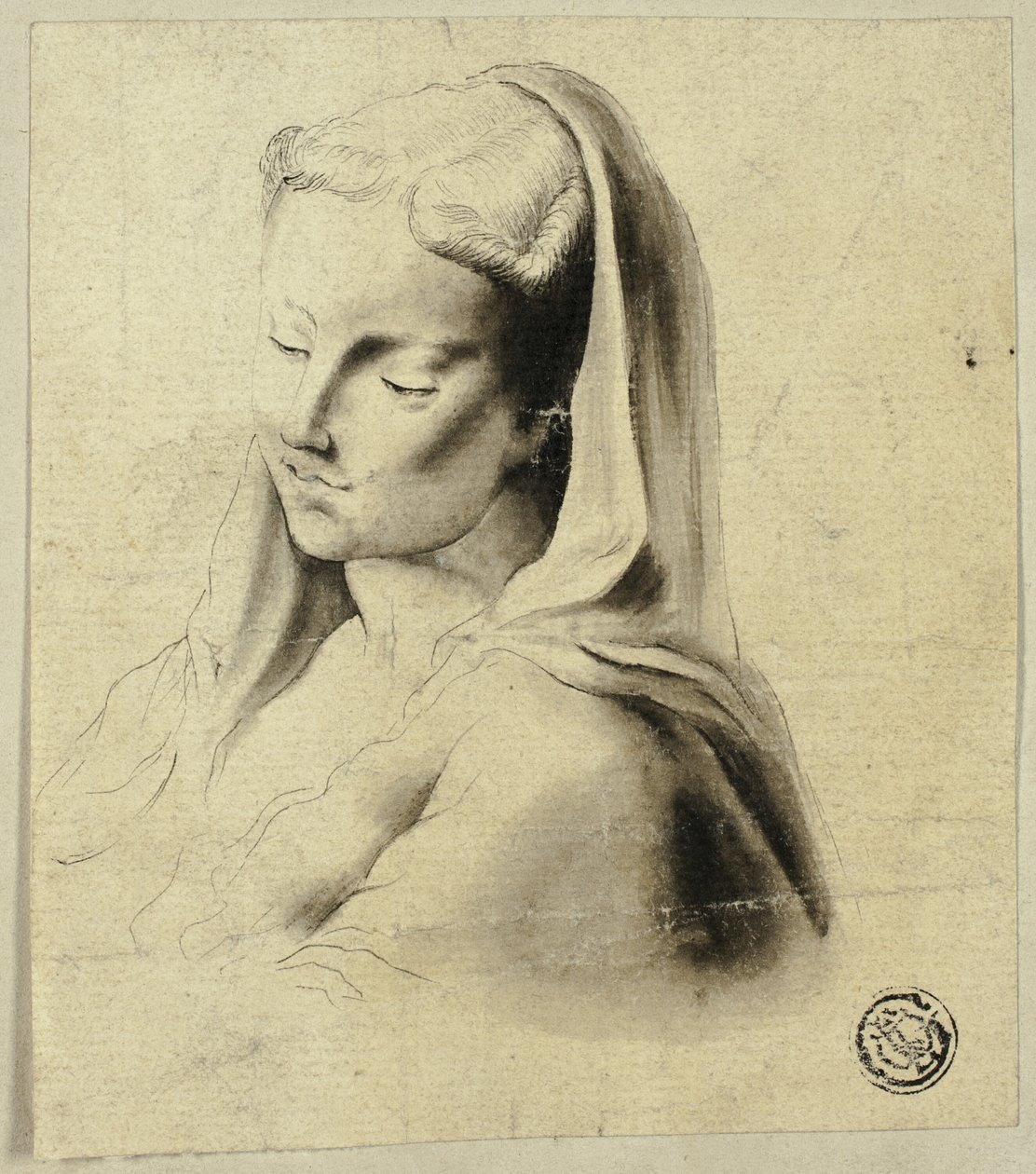 Buste van een Vrouw met Sluier door Unknown