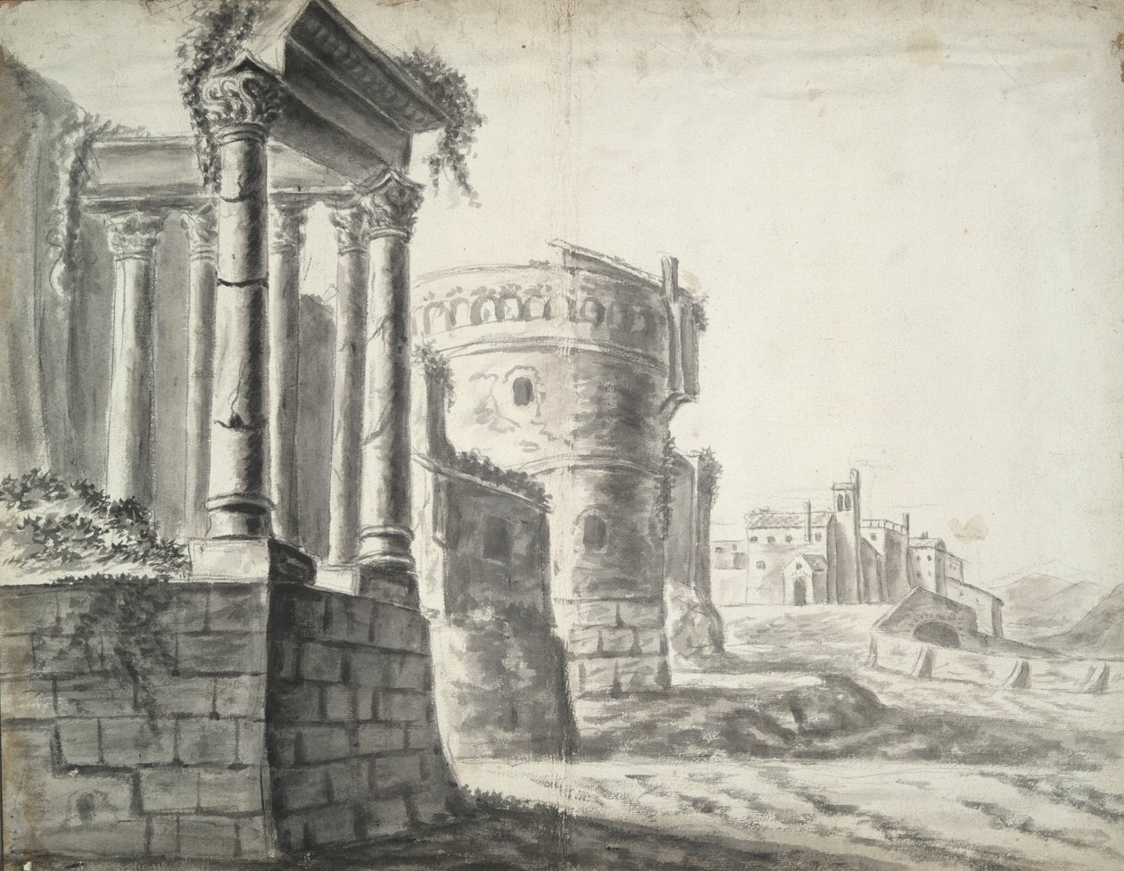 Klassieke ruïnes en andere gebouwen door Unknown