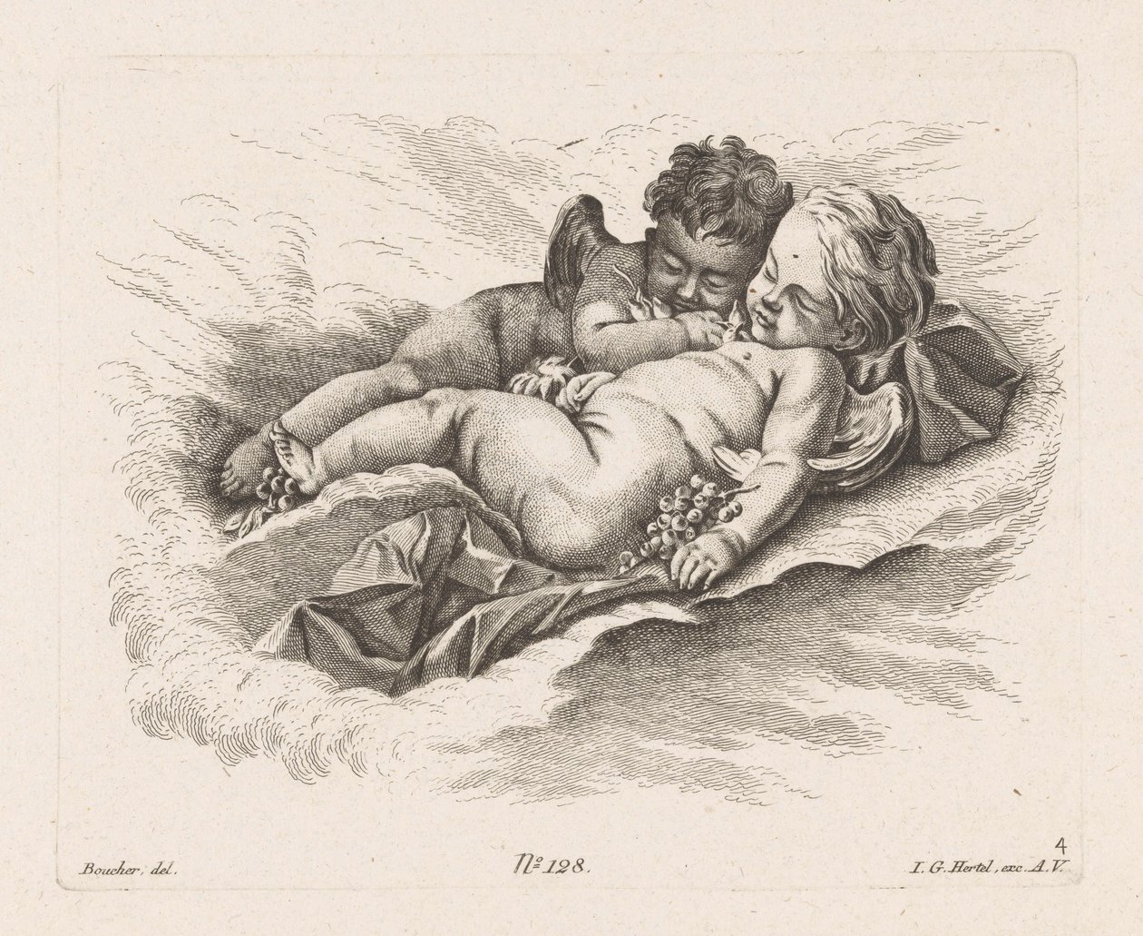 Slapende putti door Unknown