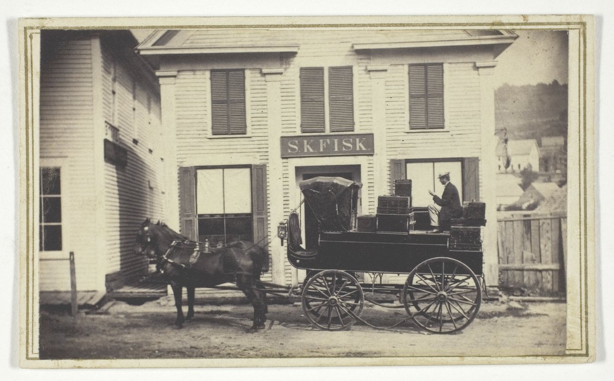 Zonder titel (S.K. Fisk winkel met bestelwagen) door Unknown