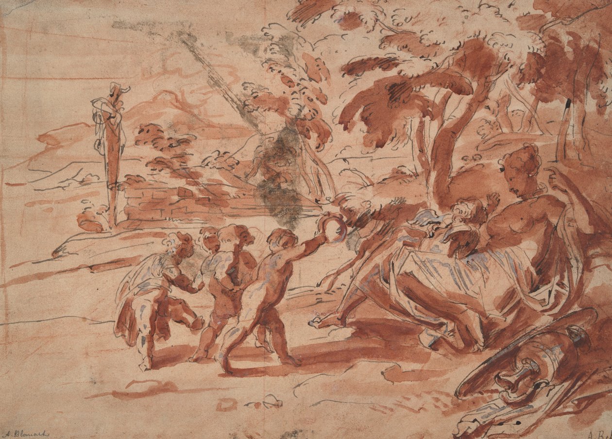Venus en Cupido met Putti door Unknown