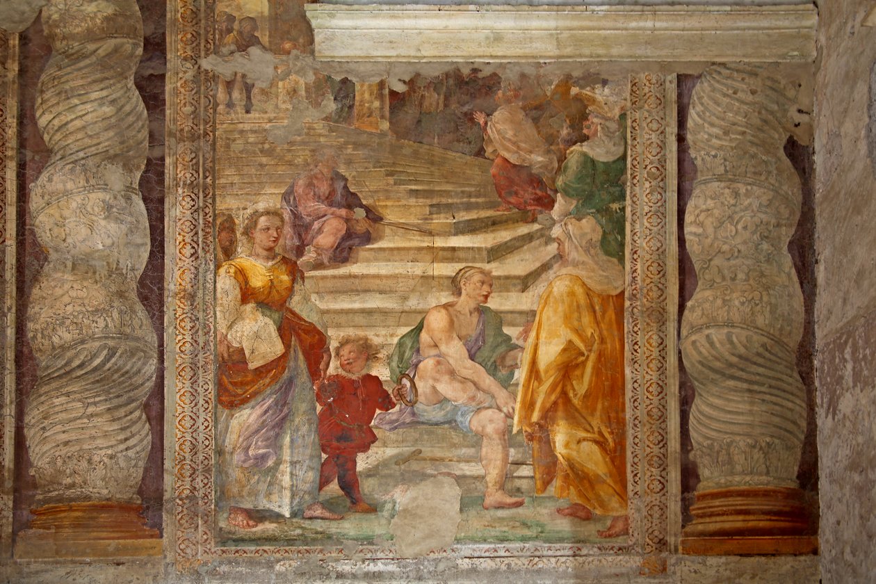 fresco in de ingang (scène onzeker) door Unknown