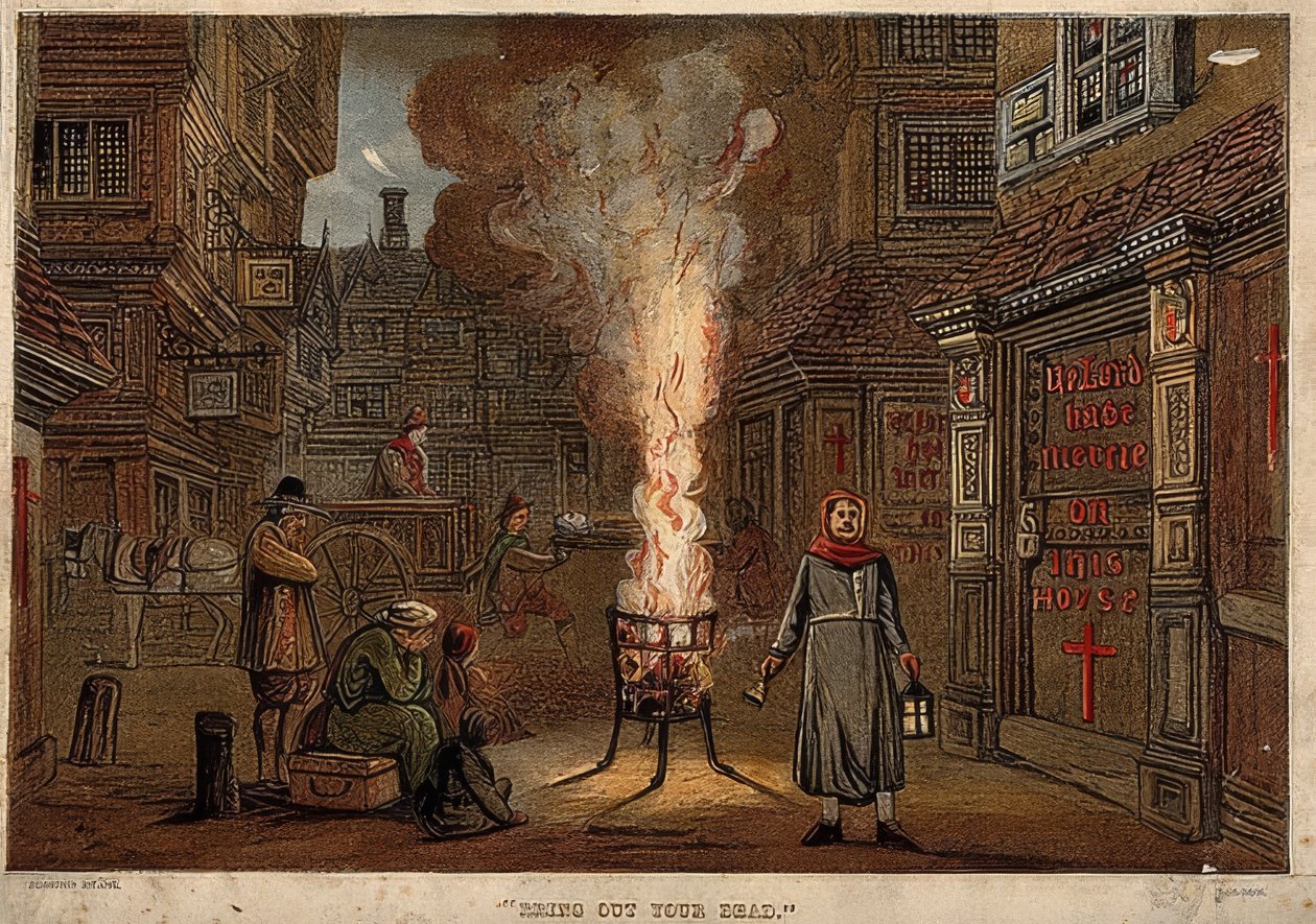 De grote Londense pest, 1665 door Unknown