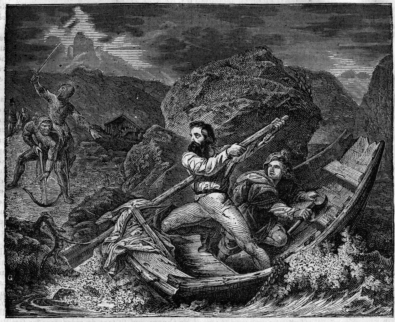 Guillaume Tell (Wilhelm Tell) redt Baumgartner. door Unknown artist
