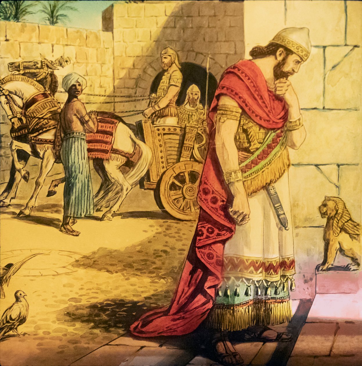 Nebukadnezar II, koning van het Nieuw-Babylonische Rijk. door Unknown artist