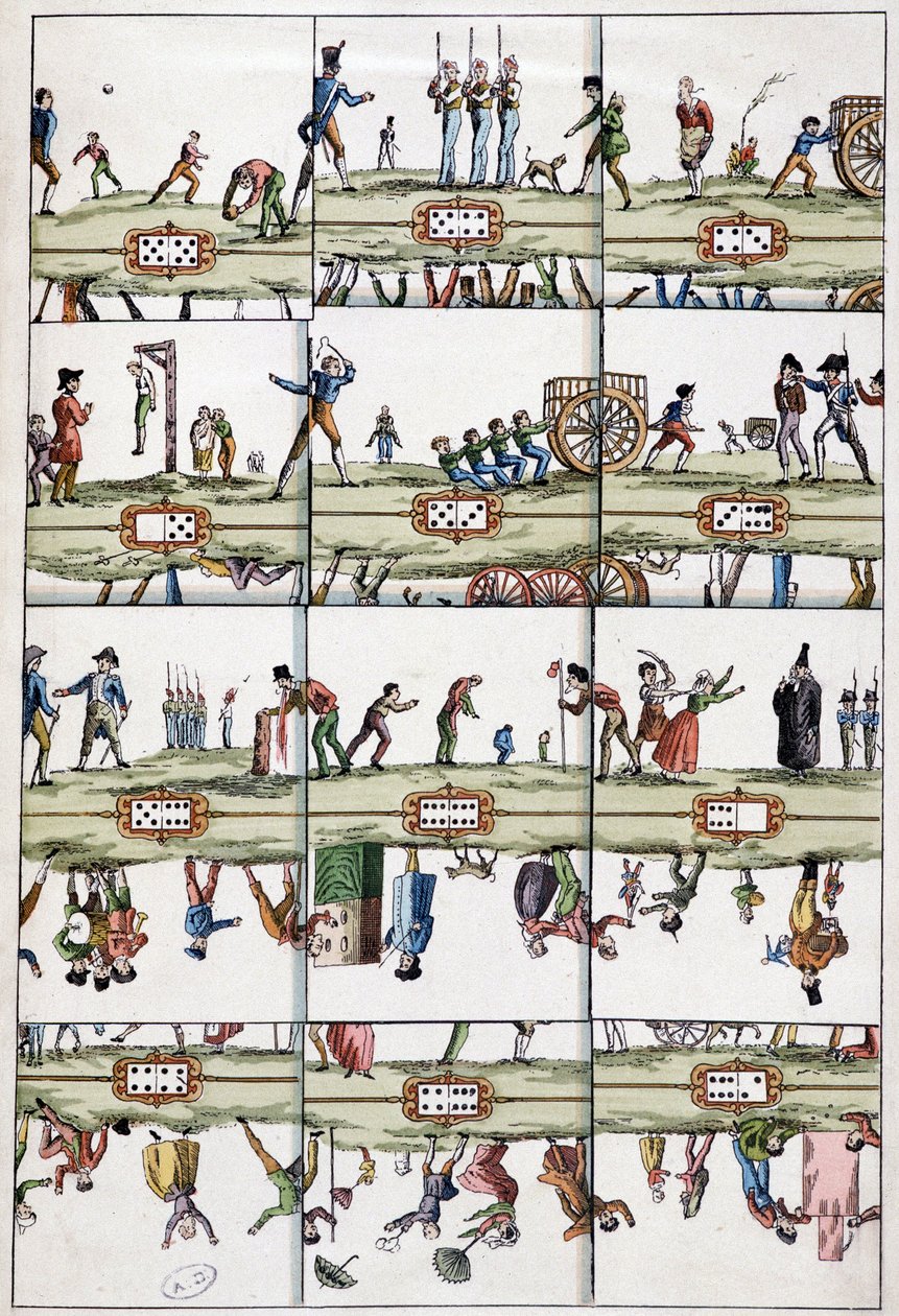 De geïllustreerde dominokaart - Arts Déco, n.d. door Unknown artist