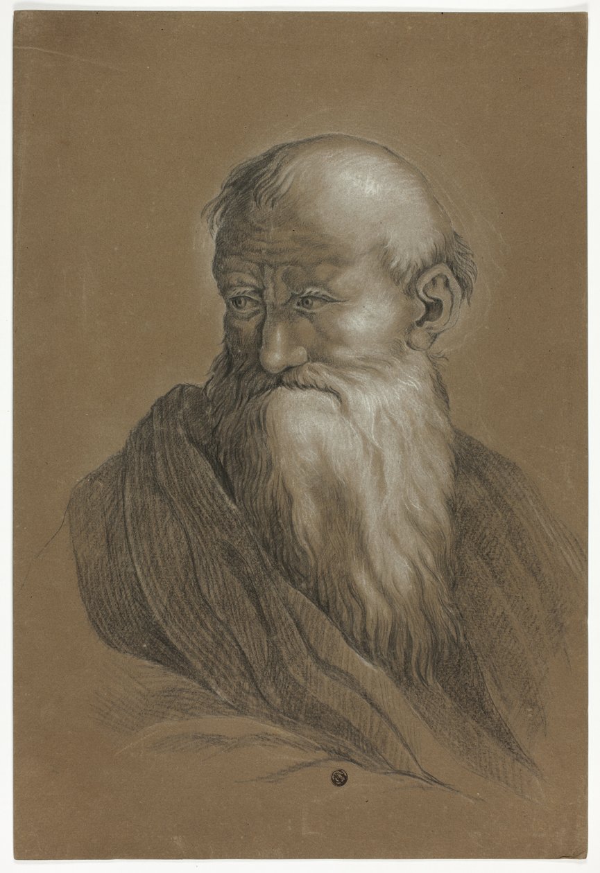 Buste van bebaarde oude man door Unknown artist