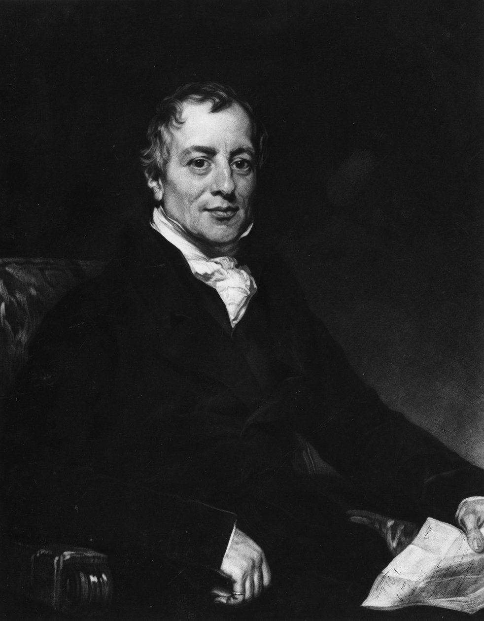 David Ricardo (1772 - 1823), Britse econoom. door Unknown artist