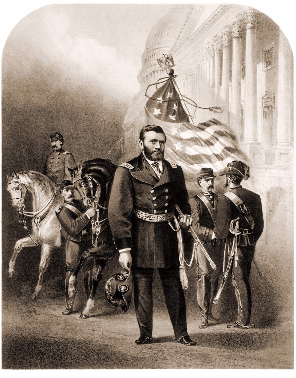 Generaal Ulysses Grant (1822-1885), Amerikaanse staatsman door Unknown artist