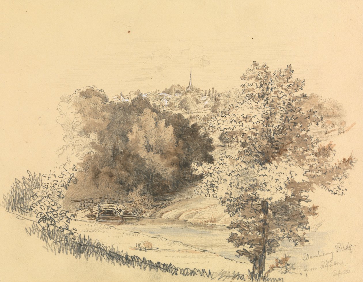 Rivierlandschap met Stad in de Verte door Unknown artist