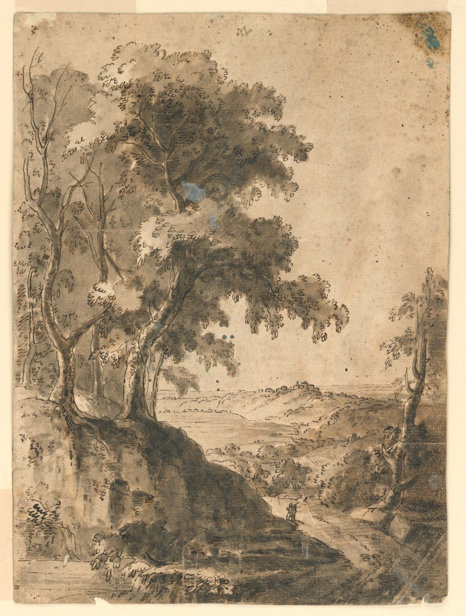Boom in landschap door Unknown artist
