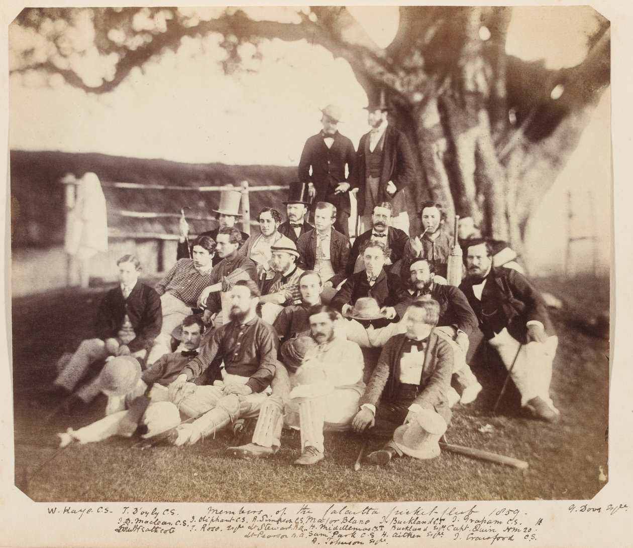 Leden van de Calcutta Cricket Club, 1859 door Unknown