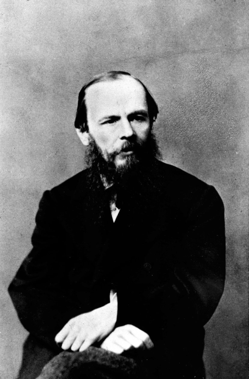 Portret van Dostojewski zittend door Unknown photographer