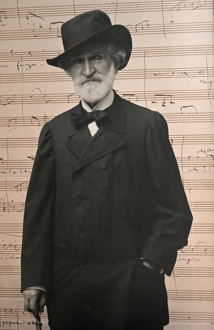 Portret van Giuseppe Verdi (foto) door Unknown photographer