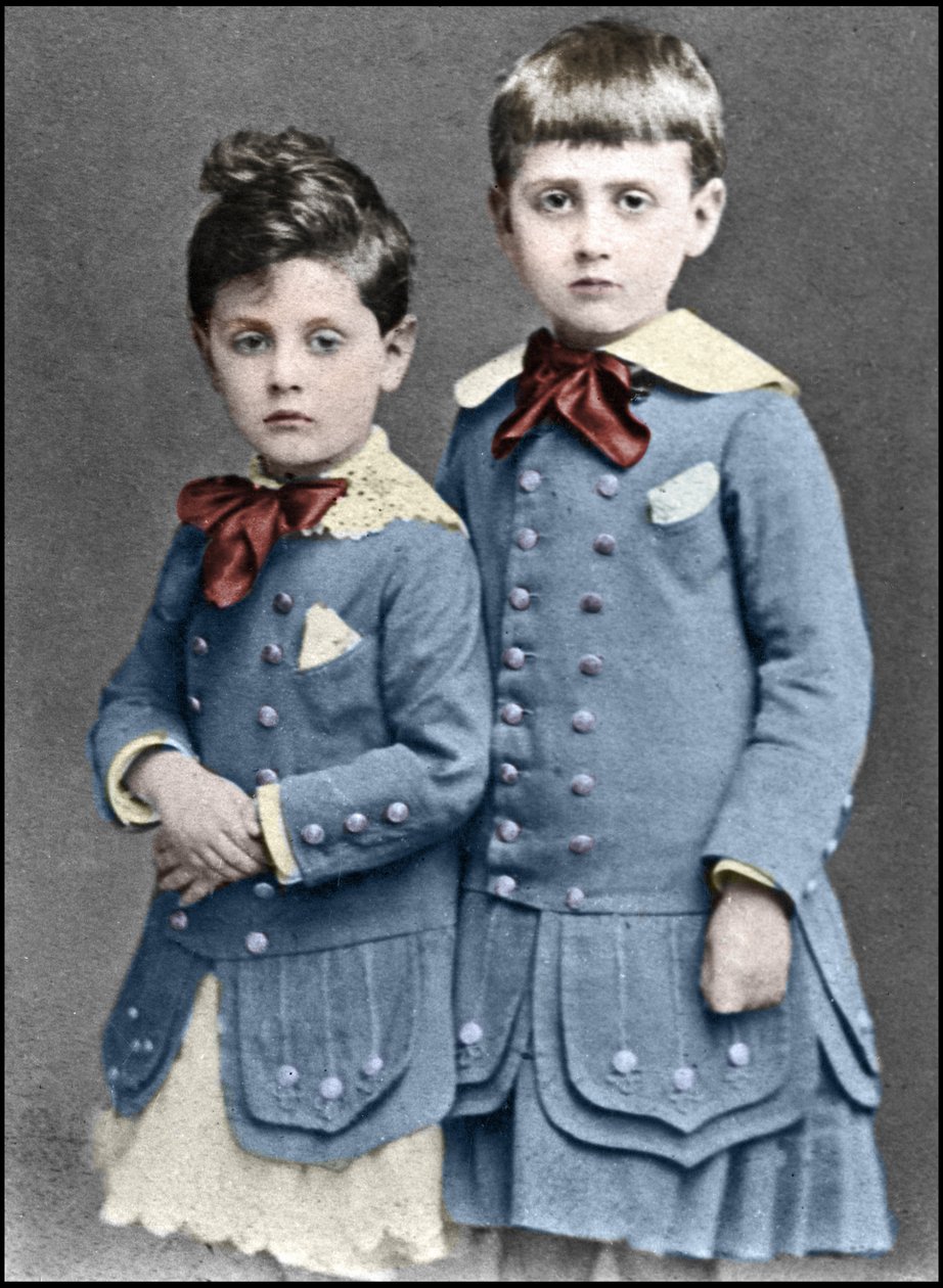 Robert en Marcel Proust als kinderen in 1877 door Unknown photographer