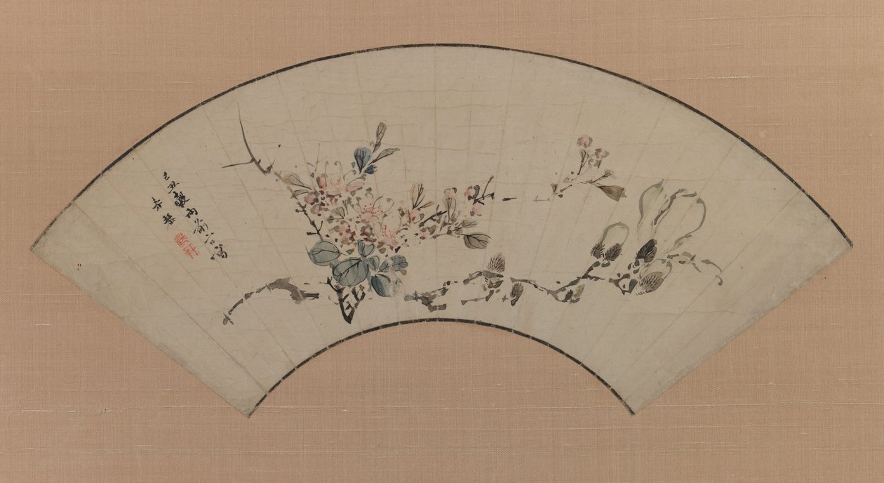 Kersenbloesems en Manolia, 1829 door Uragami Shunkin