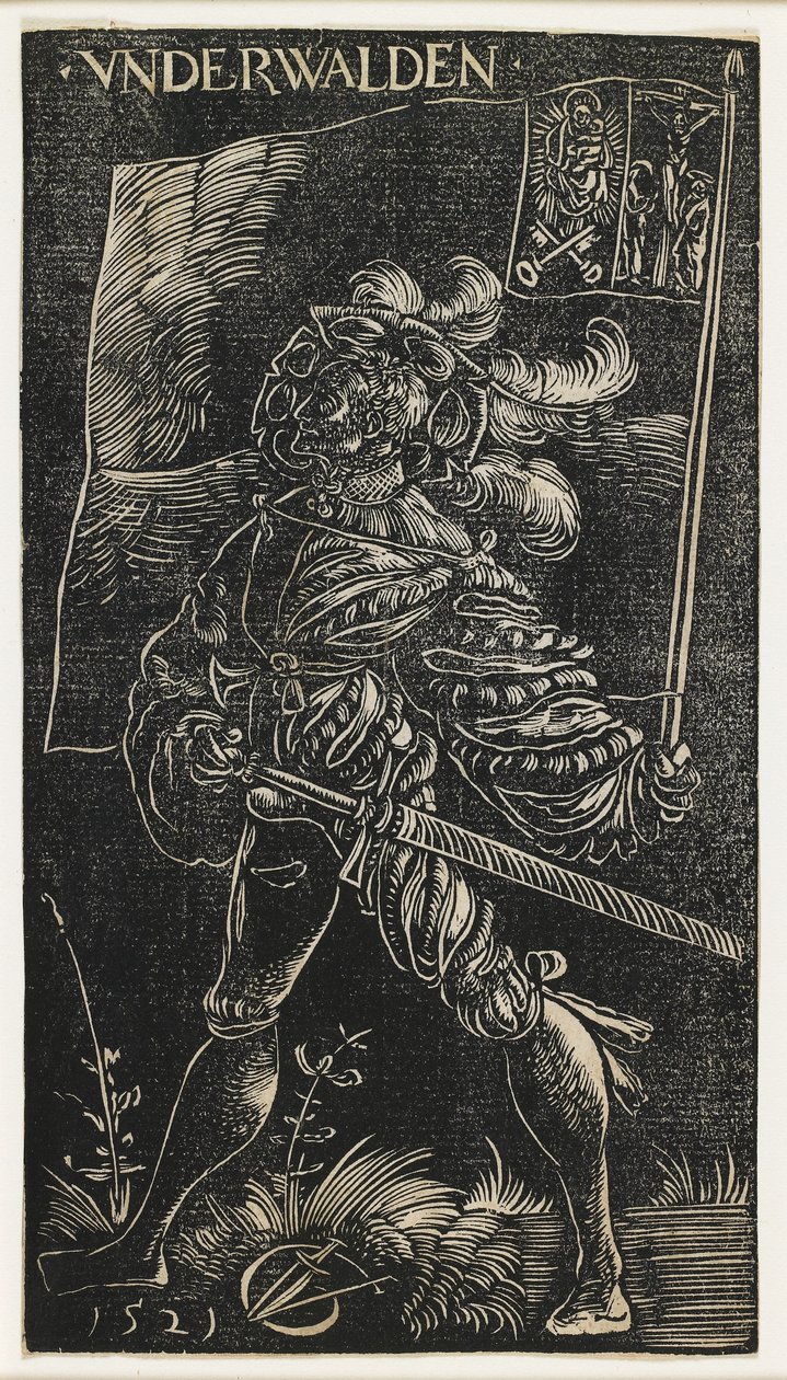 De standaarddrager van Unterwalden, 1521 door Urs Graf