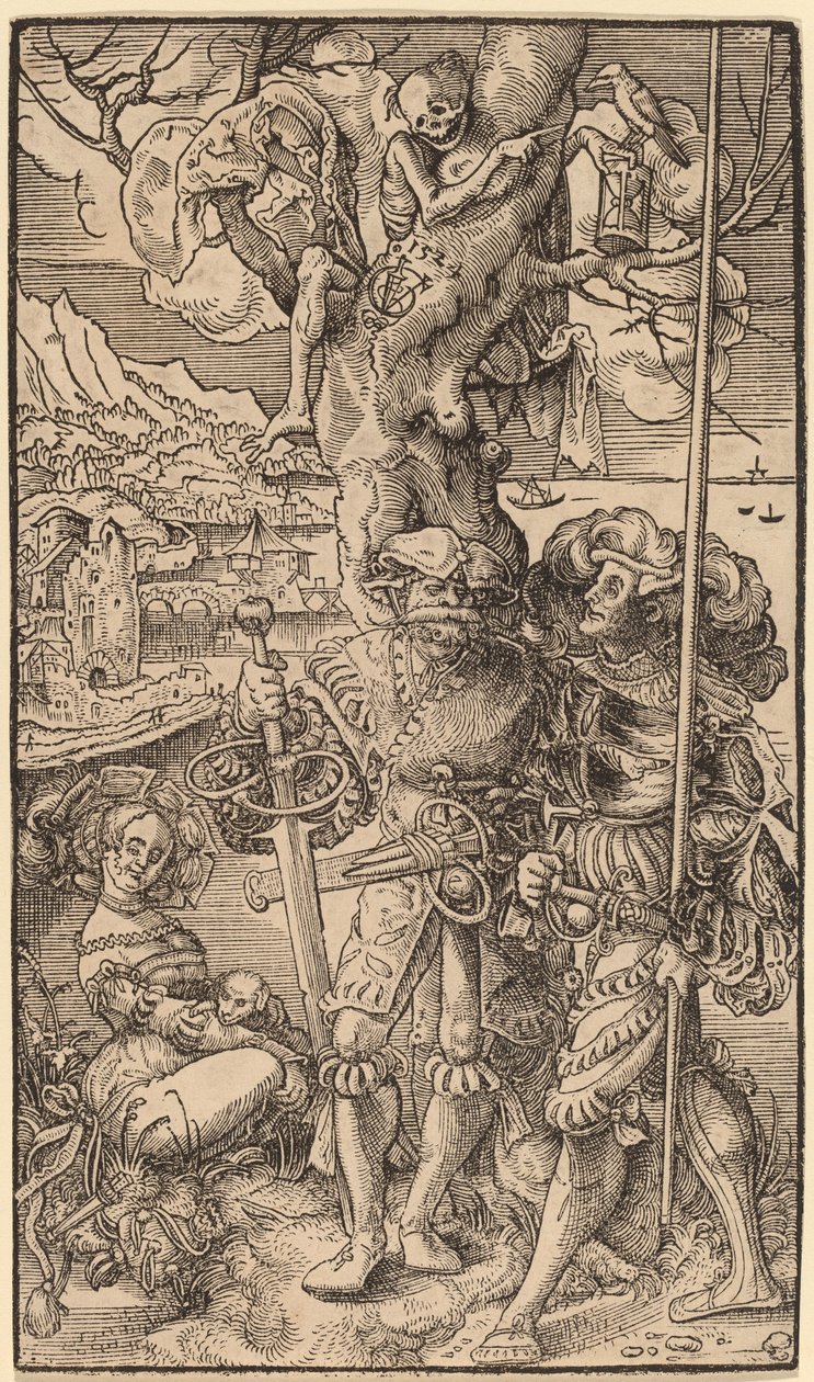Twee Huurlingen en een Vrouw, 1524 door Urs Graf