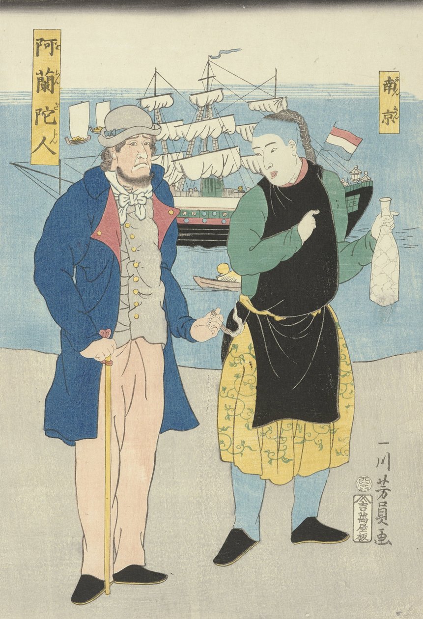 Een Nederlander en een Chinees, 1861 door Utagawa Yoshikazu