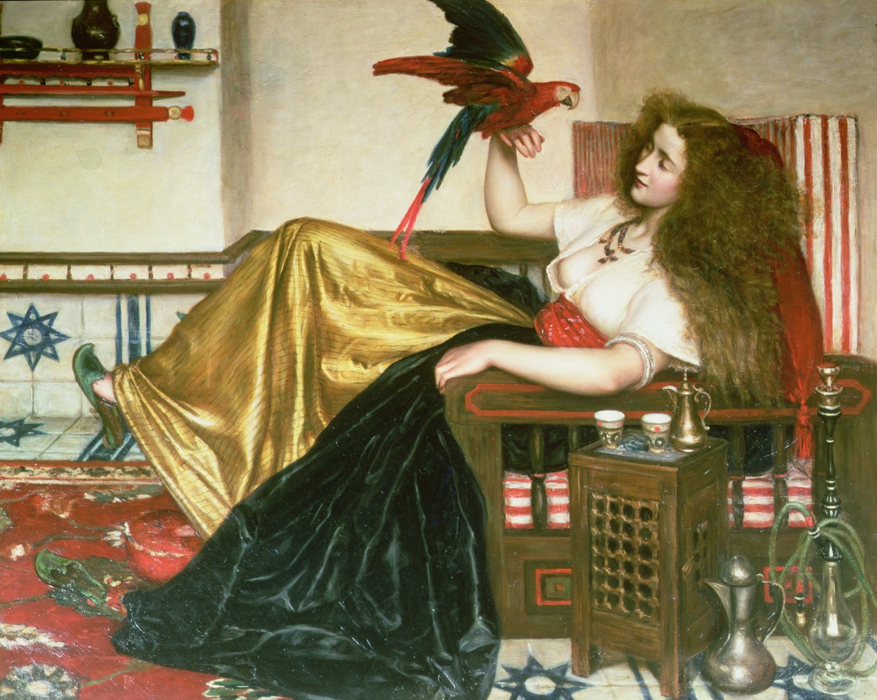 De Dame van de Tootni-Nameh, of De Legende van de Papegaai door Valentine Cameron Prinsep