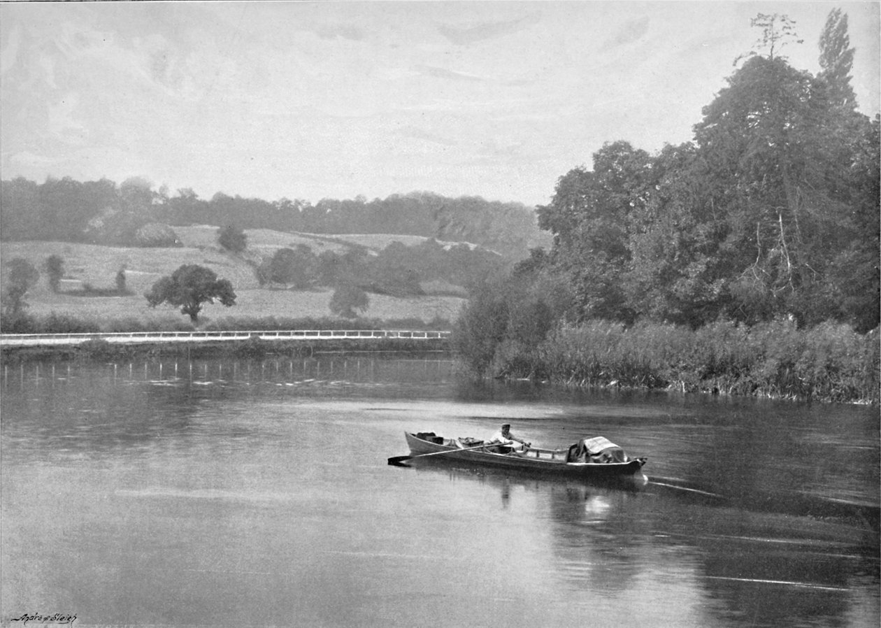 De Theems bij Runnymede, circa 1896 door Valentine and Sons Ltd