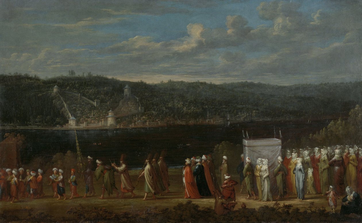 Turkse bruiloft, 1789 door Vanmour