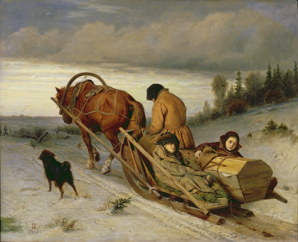 Het afscheid van de doden, 1865 door Vasili Grigorevich Perov