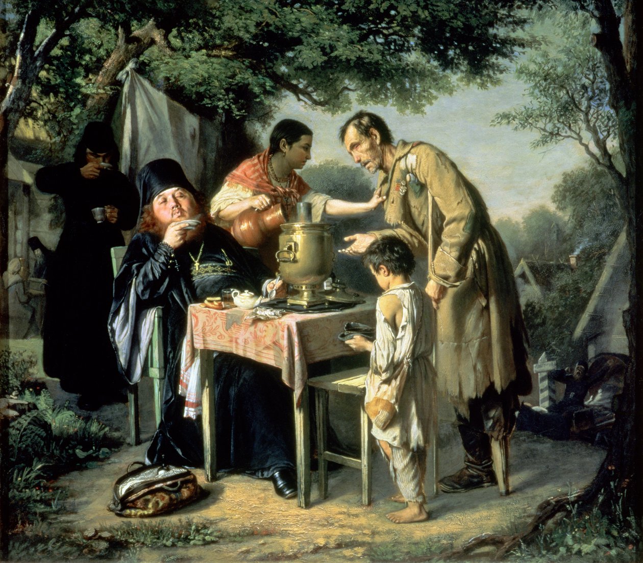 Thee drinken in Mytishchi, nabij Moskou, 1862 door Vasili Grigorevich Perov