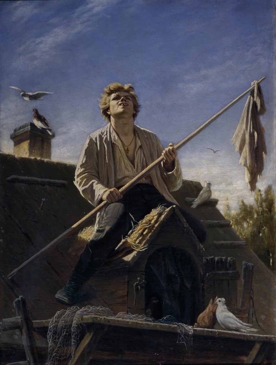 Een duivenliefhebber, 1874 door Vasili Grigorevich Perov