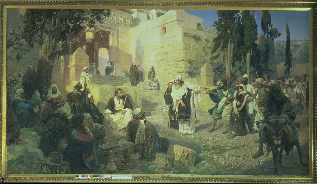 Christus en de overspelige vrouw, 1888 door Vasilij Dmitrievich Polenov