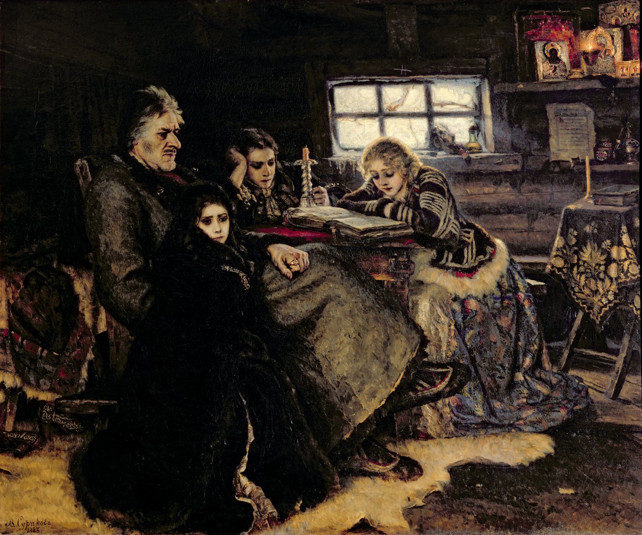De familie Menshikov in Beriozovo, 1883 door Vasilij Ivanovic Surikov