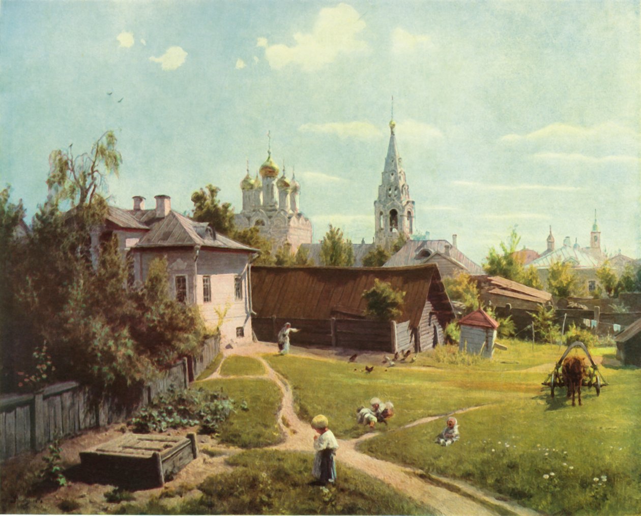 Moskou Patio door Vasilij Dmitrievic Polenov