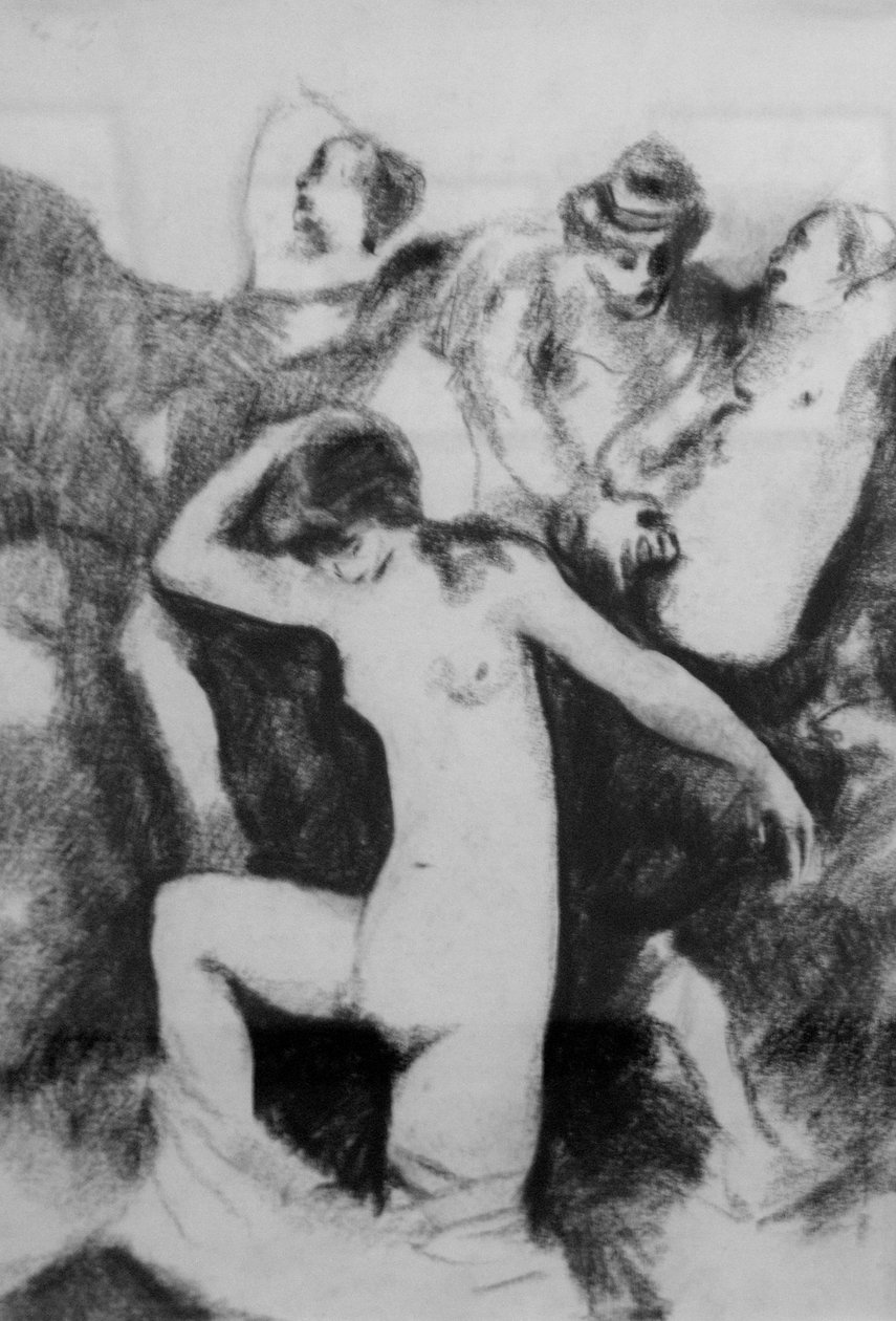 Compositie met een naakte vrouw door Vasily Chekrygin