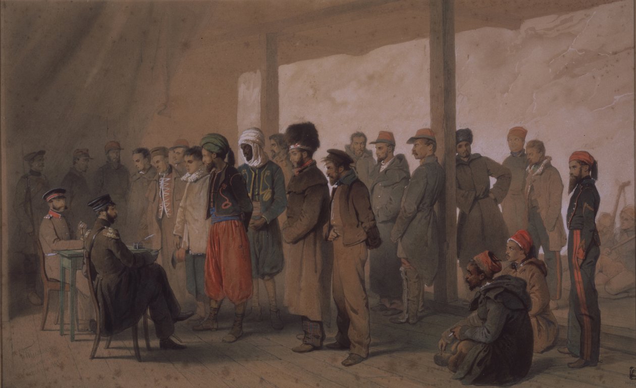 Het verhoor, 1855 door Georg Wilhelm Timm