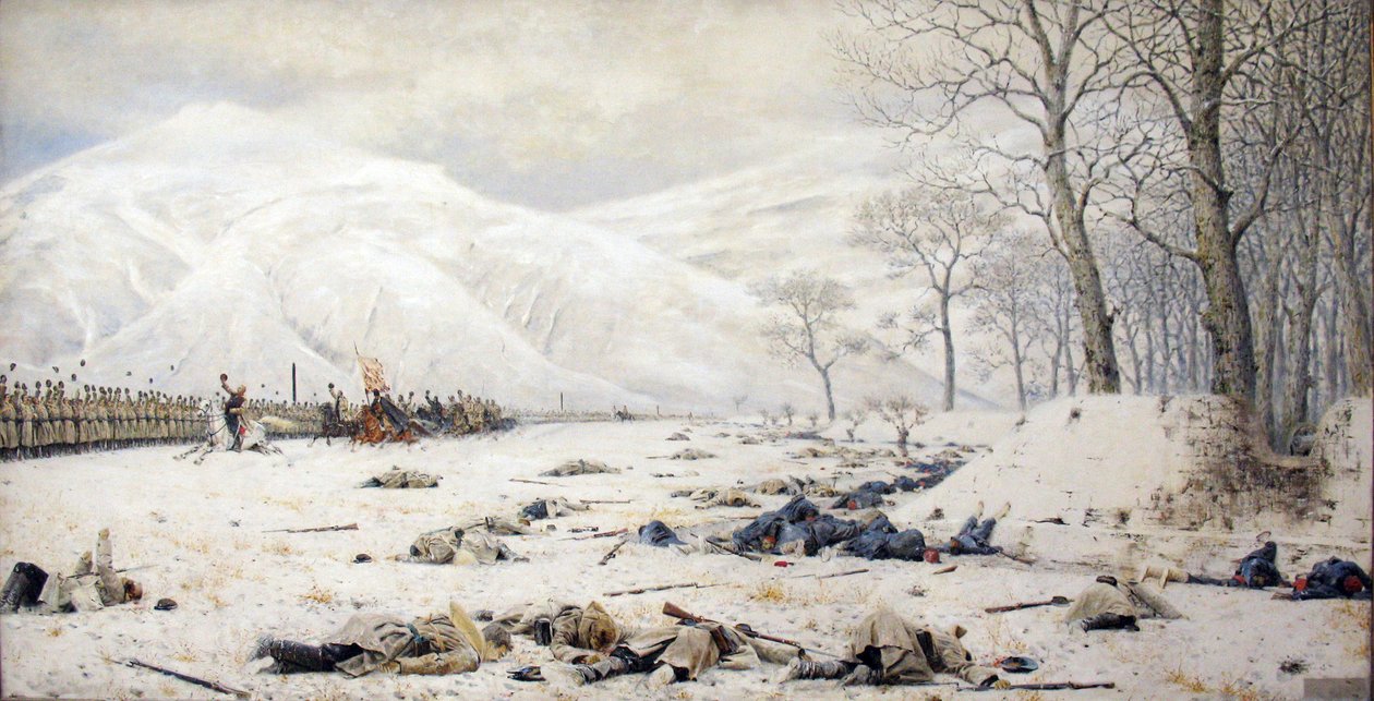 Slagveld bij de Shipka Pass door Vasily Vereshchagin