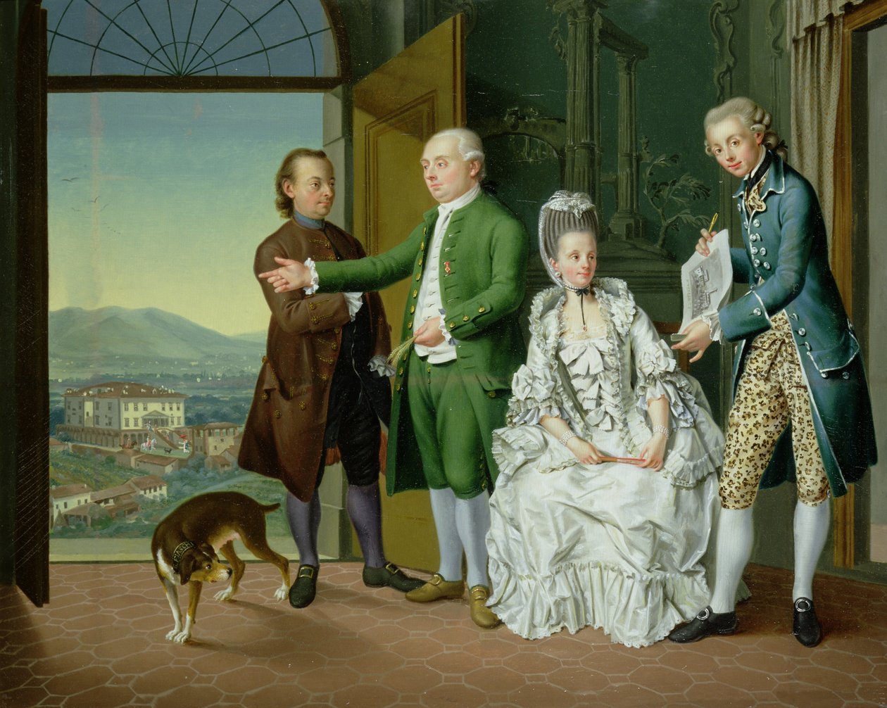 Een Interieur met Elegante Gezelschap door Venceslao Verlin