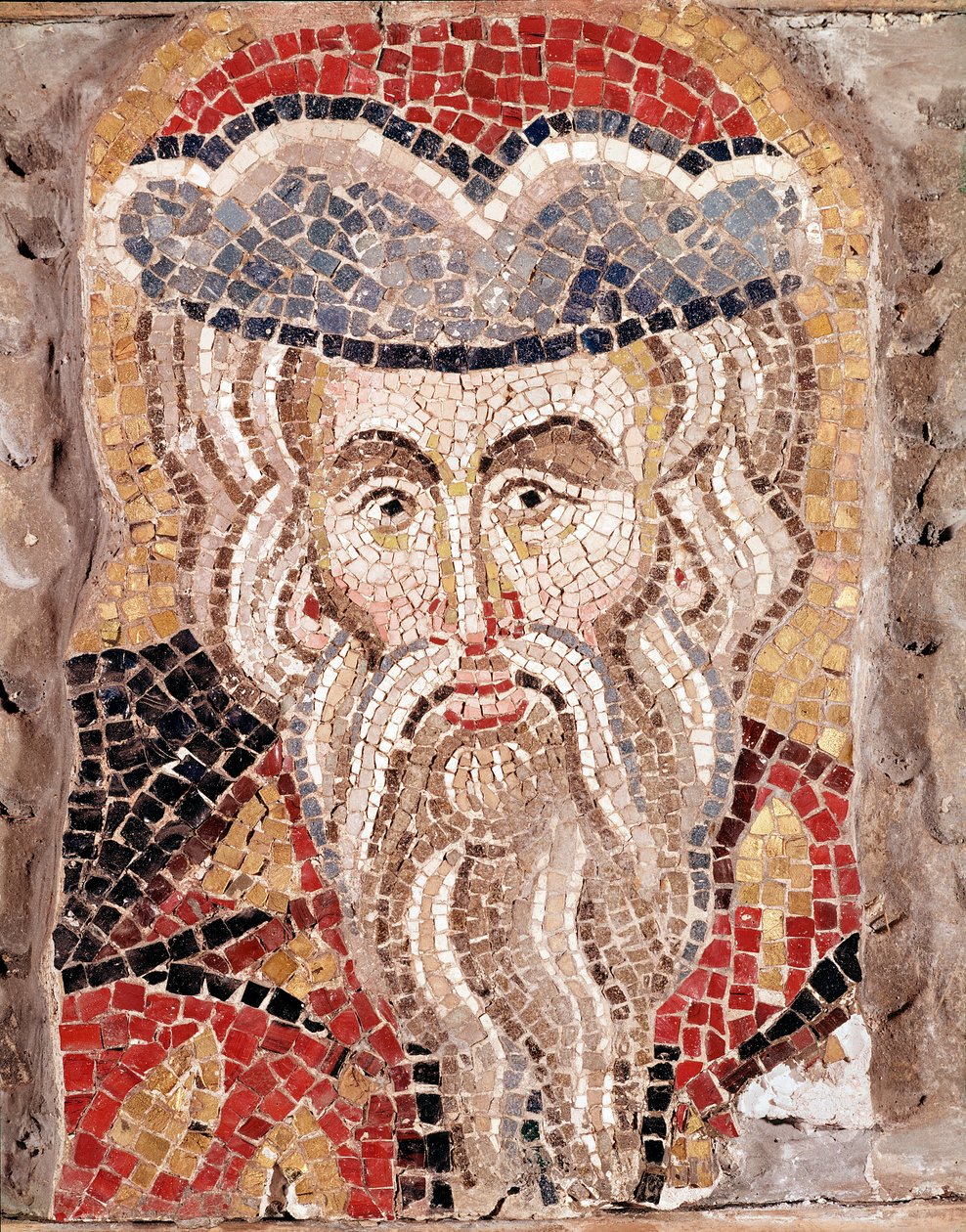 Hoofd van een profeet (mozaïek) door Veneto Byzantine School