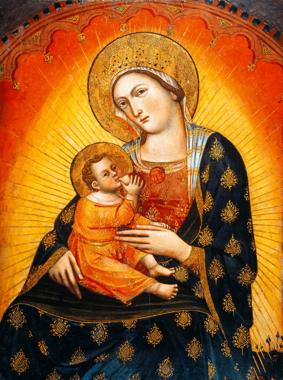 Paneel met Madonna en Kind door Veneziano Caterino