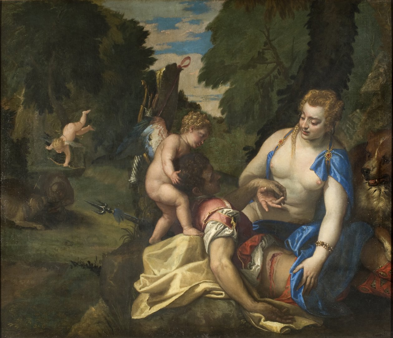 Venus rouwt om Adonis door Paolo Veronese