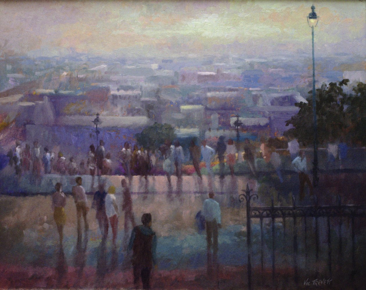 Vanaf de trappen van de Sacre Coeur, 1992 door Vic Trevett