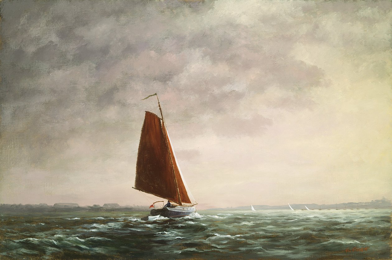 Voorbijgaande Squall op de Medway (Nederlands gebouwde stuurjacht) door Vic Trevett