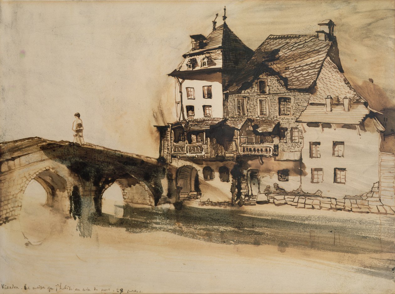 Het huis waar ik woon bij de brug in Vianden, 28 juli 1871 door Victor Hugo
