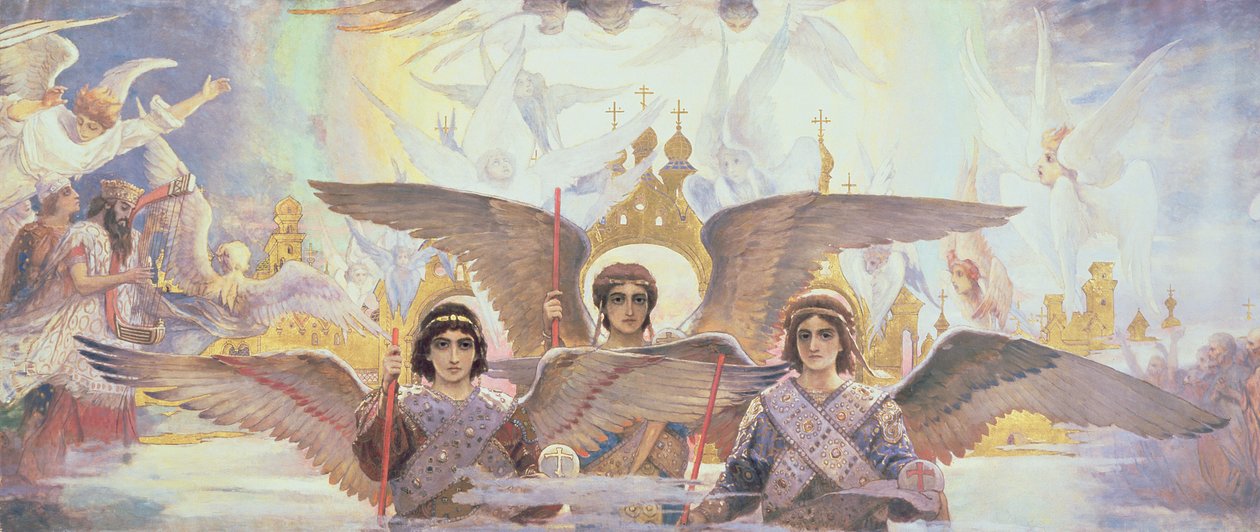 Centraal Paneel van de Drempel van het Paradijs, 1885-96 door Victor Mikhailovich Vasnetsov