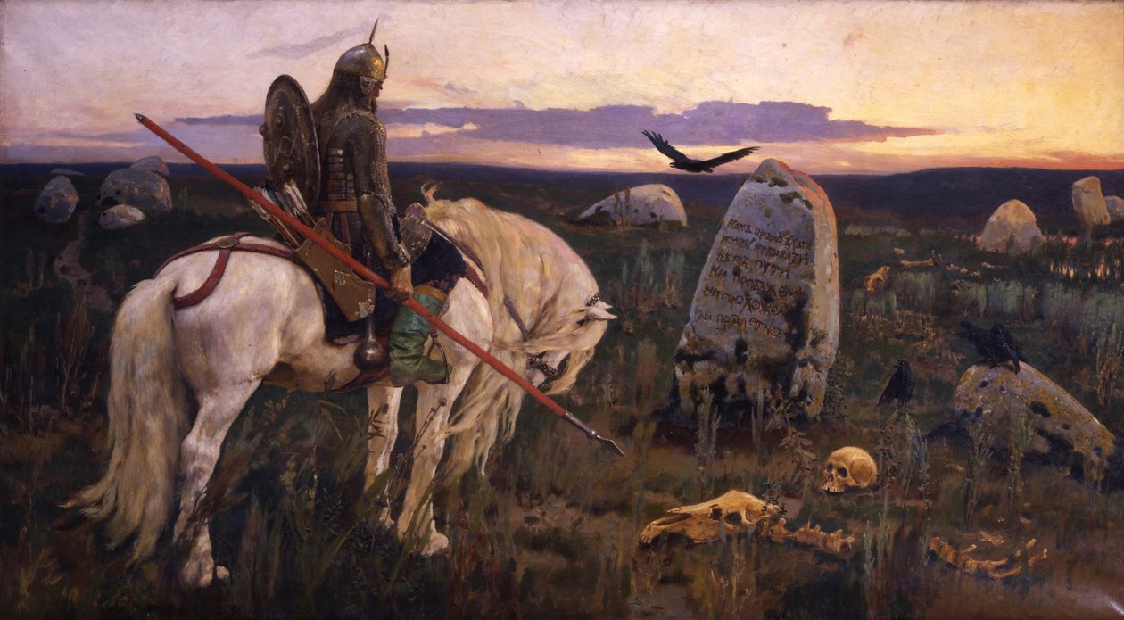 Ridder op het kruispunt door Victor Mikhailovich Vasnetsov