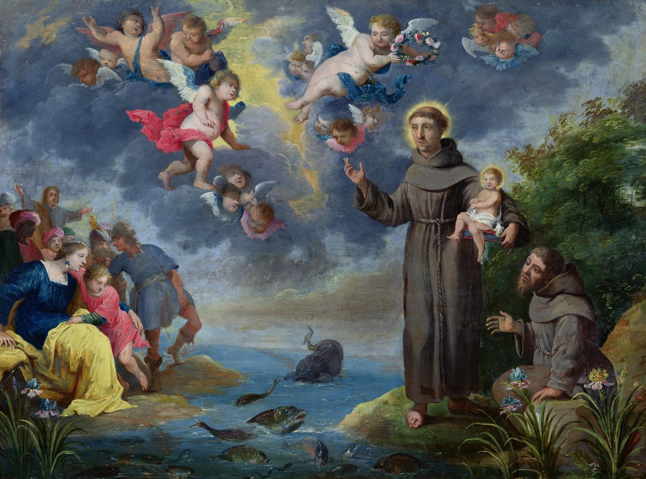 St. Antonius van Padua predikt tot de vissen door Victor Wolfvoet