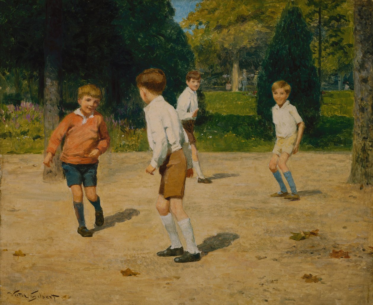 Jongens spelen door Victor Gabriel Gilbert